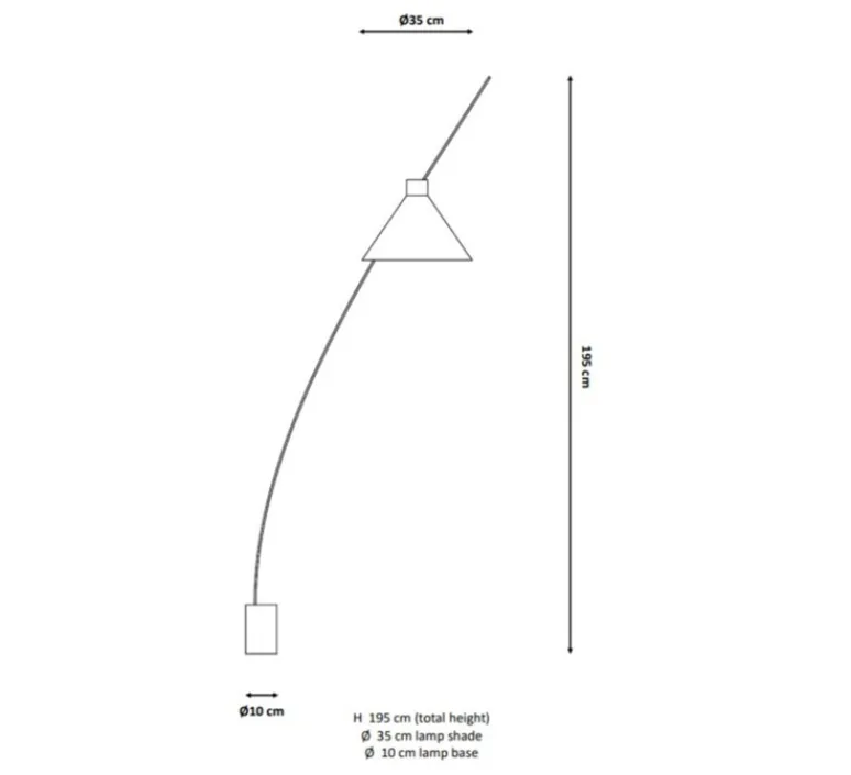 Lampadaire*Atelier Robotiq Lampadaire, Sway, , L35cm, H195cm - gris riverbed