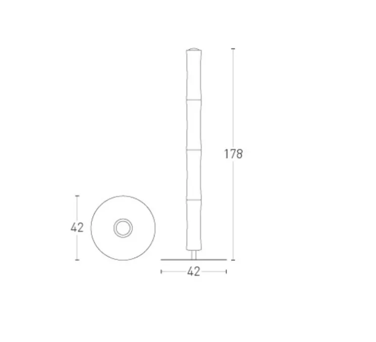 Lampadaire, Také Plus, LED, blanc, base blanche, Ø12,5cm, H178cm - 3000K - 4400lm - LUMEN CENTER ITALIA