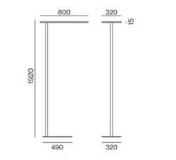 Lampadaire*XAL Lampadaire, Task sensor direct/indirect, , LED, dim, 3000K, 9730 lm, L32cm, H192cm - blanc