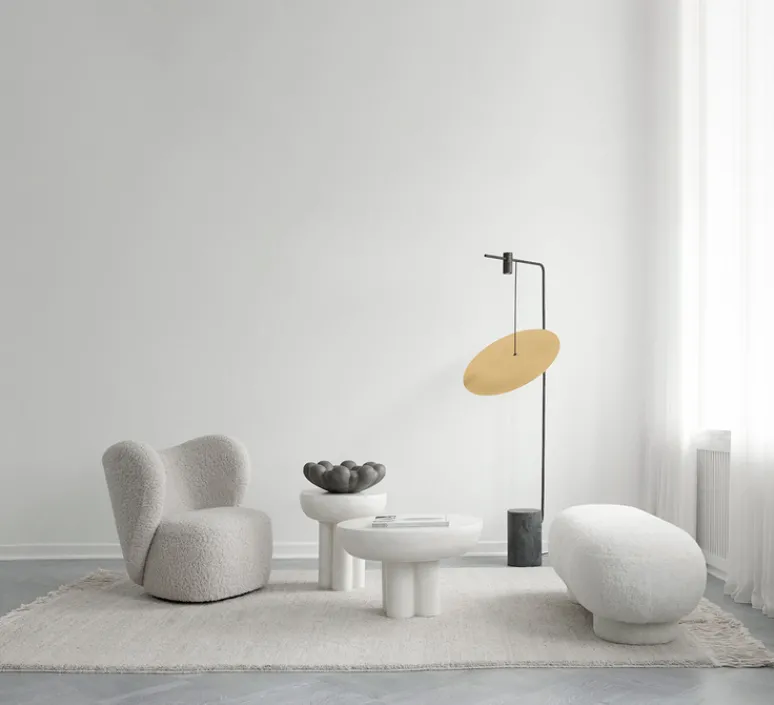 Lampadaire*101 Copenhagen Lampadaire, The Moon , , L60cm, H188cm - Laiton, marbre