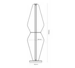 Lampadaire, The Palazzo, noir, verre fumé optique, LED, dim, 2700K, lm, Ø35cm, H123,5cm - Rubn