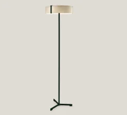 Lampadaire*LZF Lampadaire, Thesis, , LED, 3000K, 1084lm, Ø45cm, H150cm - ivoire, métal finition noir mat
