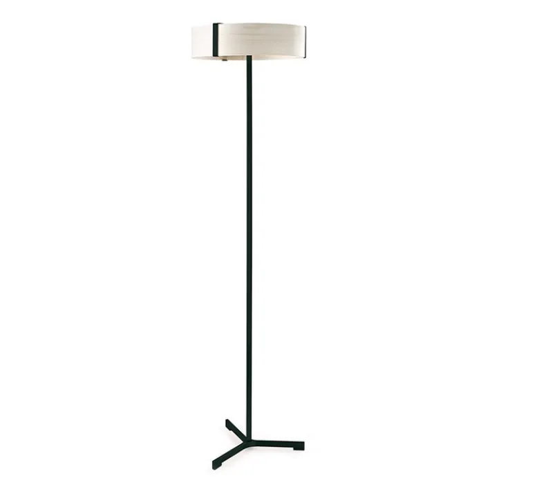 Lampadaire*LZF Lampadaire, Thesis, , LED, 3000K, 1084lm, Ø45cm, H150cm - ivoire, métal finition noir mat