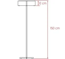 Lampadaire*LZF Lampadaire, Thesis, , LED, 3000K, 1084lm, Ø45cm, H150cm - ivoire, métal finition noir mat