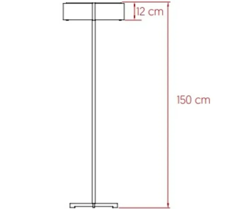 Lampadaire*LZF Lampadaire, Thesis, , LED, 3000K, 1084lm, Ø45cm, H150cm - ivoire, métal finition noir mat