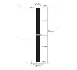 Lampadaire*Elements lighting Lampadaire, Tiffany, , LED, dim, 2700K, 2475 lm, Ø25cm, H149,2cm - diamant
