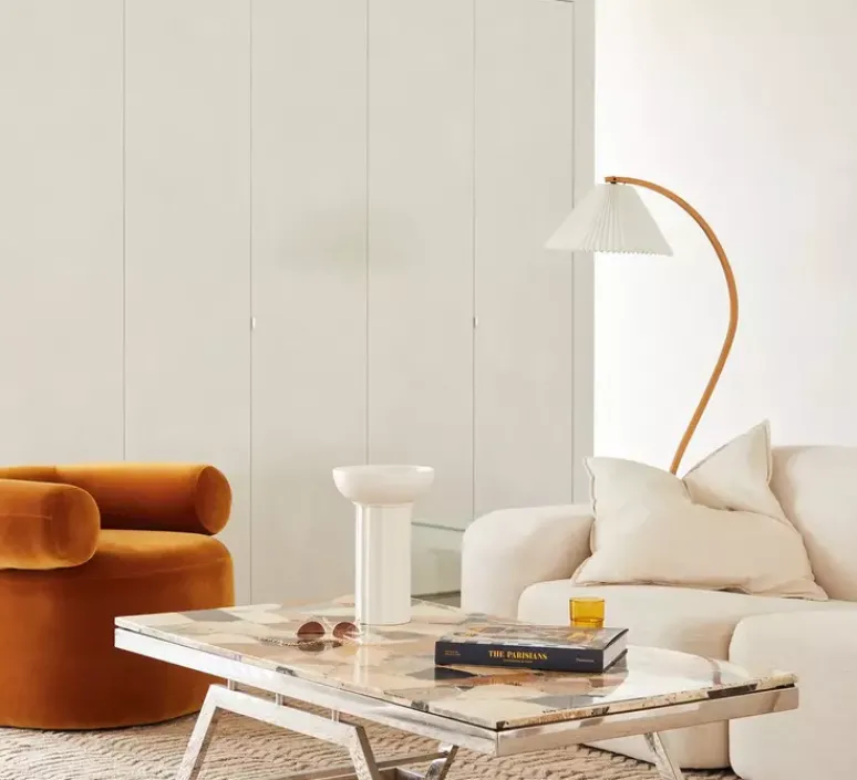 Lampadaire*Gubi Lampadaire, Timberline, Réédition, , Ø55cm, H151cm - blanc