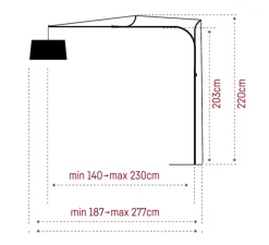 Lampadaire, Tina, dimmable, blanc, H220cm - Fraumaier