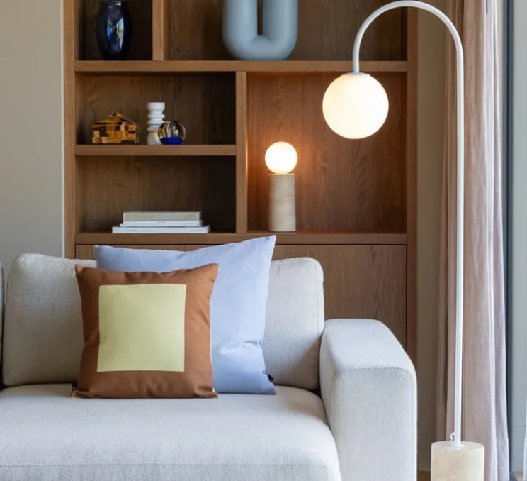 Lampadaire, Tivoli, blanc, L42cm, H163cm - It's about Romi