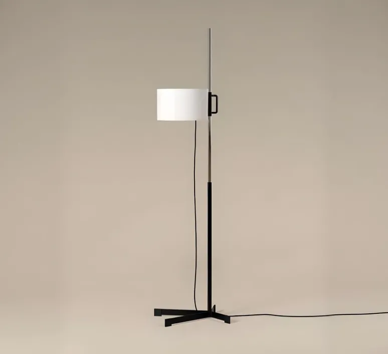 Lampadaire*Santa & Cole Lampadaire, TMC, , L38cm, H171cm - chrome, noir et blanc