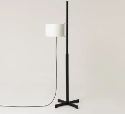 Lampadaire*Santa & Cole Lampadaire, TMM, , Ø60cm, H166cm - chêne noir, abat-jour blanc