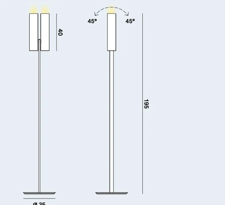 Lampadaire*Rotaliana Lampadaire, Tobu, , LED, dim, 2700K, 7100 lm, Ø35cm, H195cm - blanc