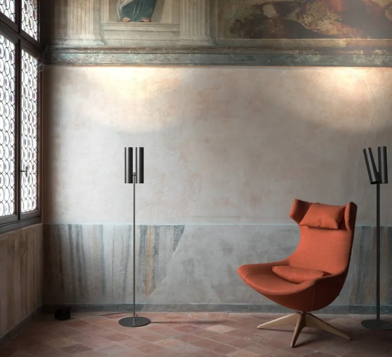 Lampadaire*Rotaliana Lampadaire, Tobu, , LED, dim, 2700K, 7100 lm, Ø35cm, H195cm - noir