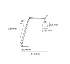 Lampadaire, Tolomeo Lettura Basculante Floor, parchemin, H108cm, Ø23cm - Artemide