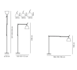 Lampadaire, Tolomeo Mega Terra, aluminium, dimmable, Ø42cm, H238cm - Artemide