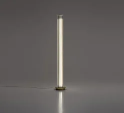 Lampadaire, Totem I, Transparent, bronze satiné, Ø15cm, H150cm - Alma light