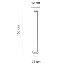 Lampadaire, Totem I, Transparent, bronze satiné, Ø15cm, H150cm - Alma light