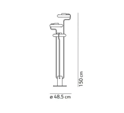 Lampadaire*KDLN Lampadaire, Tratto, , LED, dim, 2700K, 4350 lm, Ø48,5cm, H150cm - laiton