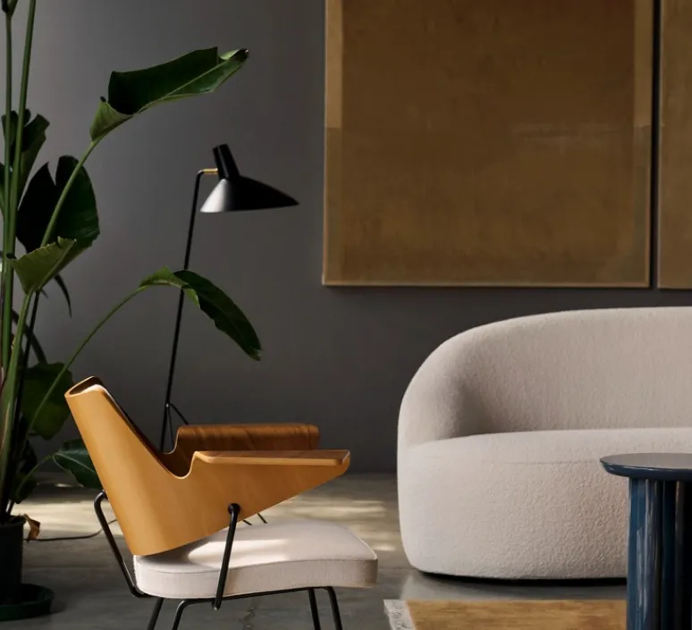 Lampadaire*Andtradition Lampadaire, Tripod HM8, noir mat, L47cm, H134cm - noir mat, laiton