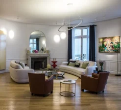 Lampadaire, Tru, blanc, LED, 3000K, 4080lm + 2660lm, L12cm, H185cm - Nemo Lighting