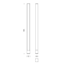 Lampadaire, Tru, noir, LED, 2700K, 4080lm + 2660lm, L12cm, H185cm - Nemo Lighting