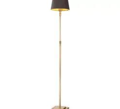 Lampadaire, Tryon, laiton brossé, abat-jour gris velours, Ø20cm, H146,5cm - Eichholtz