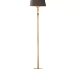 Lampadaire, Tryon, laiton brossé, abat-jour gris velours, Ø20cm, H146,5cm - Eichholtz