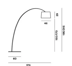 Lampadaire*Foscarini Lampadaire, Twiggy, , dimmable, L60cm, H195cm - blanc