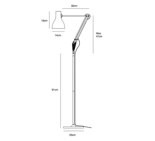 Lampadaire|Enfants*Anglepoise Lampadaire, Type 75, , H154cm - noir