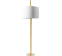 Lampadaire, Upper, Blanc et laiton satiné, Ø60cm, H200cm - CVL