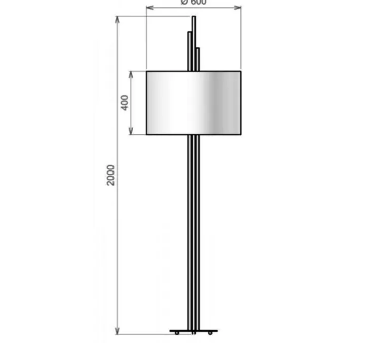 Lampadaire, Upper, Blanc et laiton satiné, Ø60cm, H200cm - CVL