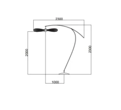 Lampadaire*Petite Friture Lampadaire, Vertigo nova, , LED, dim, 2700K, 1350 lm, Ø110cm, H230cm - noir et blanc