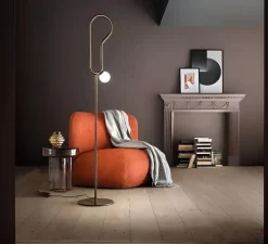 Lampadaire*Masiero Lampadaire, Visio STL M2, , LED, dim, 3000K, 645 lm, Ø32cm, H166cm - chocolat fondant