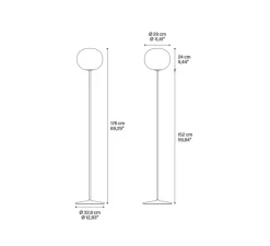 Lampadaire*Lodes Lampadaire, Volum Long 29, , Ø29cm, H152cm - blanc brillant