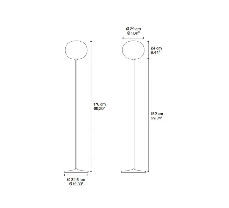 Lampadaire*Lodes Lampadaire, Volum Long 29, , Ø29cm, H152cm - blanc brillant