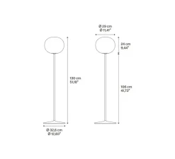 Lampadaire*Lodes Lampadaire, Volum Short 29, , Ø29cm, H106cm - blanc brillant
