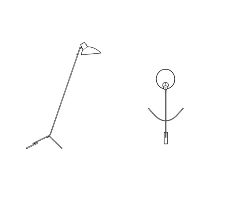 Lampadaire, VV Cinquanta, jaune et mondrian, Ø27,4cm, H147cm - Astep