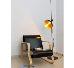 Lampadaire, Whizz, noir et or, Ø30cm, H164cm - Faro