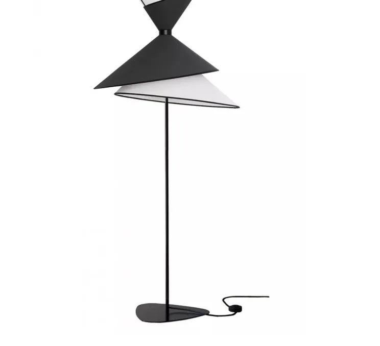 Lampadaire, XL Kimono, Blanc et noir, Ø80cm, H198cm - DesignHeure