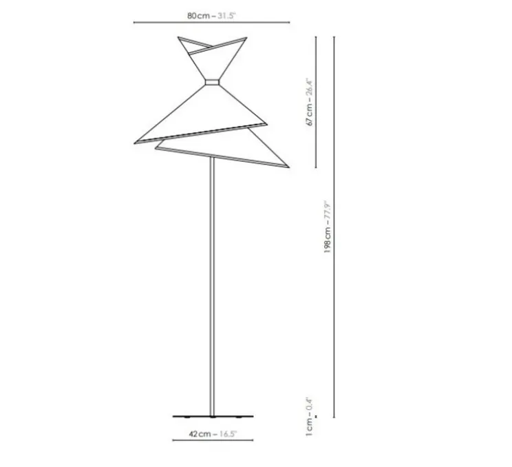 Lampadaire, XL Kimono, Blanc et noir, Ø80cm, H198cm - DesignHeure