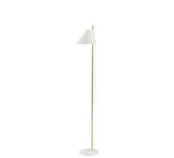 Lampadaire*Louis Poulsen Lampadaire, Yuh, , LED, dim, 2700K, 446 lm, L24cm, H140cm - blanc, laiton, base marbre blanc