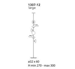 Plafonnier & Spot|Lampadaire*Penta Lampadaire-plafonnier, Mami, large, , LED, dim, 2700K, L60cm, H270-301cm - bronze brossé