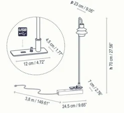 Lampe*Bover Lampe à fixer, Drip M/70, , LED, 2700K, 345 lm, L24,5cm, H70cm - Opale Polycarbonate
