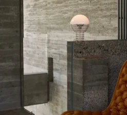 Lampe*Verpan Lampe à poser / baladeuse, Wire, , LED, IP44, Ø18cm, H25cm - blanc, chrome