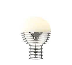 Lampe*Verpan Lampe à poser / baladeuse, Wire, , LED, IP44, Ø18cm, H25cm - blanc, chrome