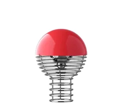Lampe*Verpan Lampe à poser / baladeuse, Wire, , LED, IP44, Ø18cm, H25cm - rouge, chrome