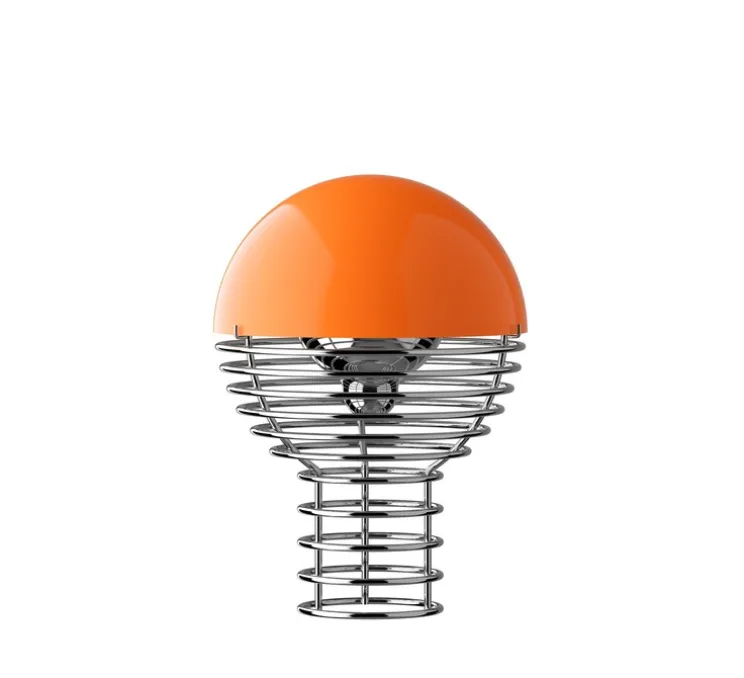 Lampe à poser / baladeuse, Wire, orange, chrome, LED, IP44, Ø18cm, H25cm - Verpan