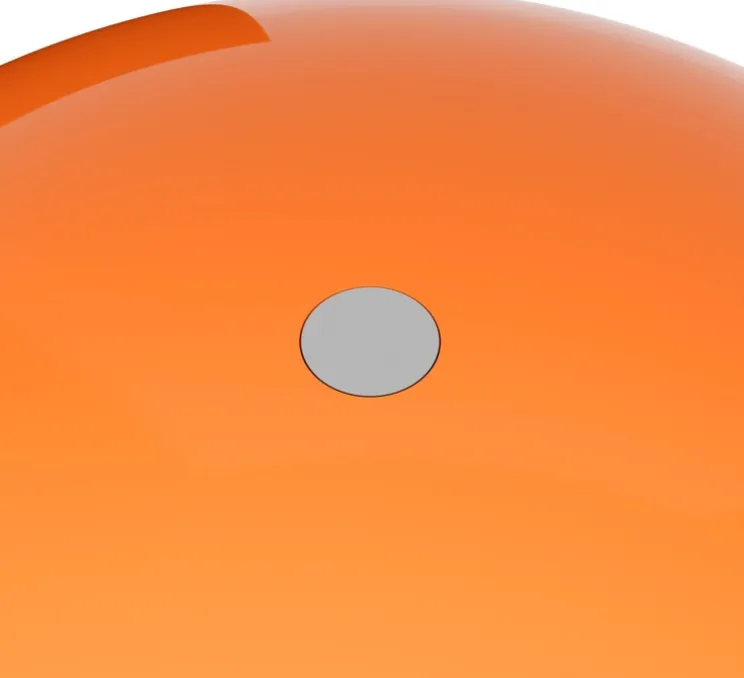 Lampe à poser / baladeuse, Wire, orange, chrome, LED, IP44, Ø18cm, H25cm - Verpan