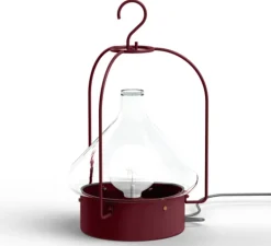 Lampe*Roger Pradier Lampe à poser à suspendre, d'extérieur, La Hutte N°2, , IP65, Ø34,4cm, H56cm - vin rouge