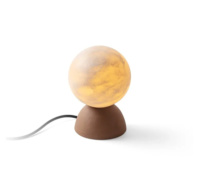 Lampe*Luxcambra Lampe à poser, Abisal S Mini, albâtre, , Ø12cm, H18cm - terracotta